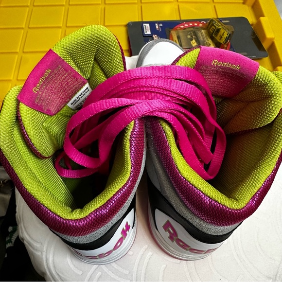 Reebok Pink Gray White High-Top Sneakers - Picture 6 of 11